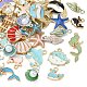 50 pièces 50 styles pendentifs en émail en alliage d'animaux marins ENAM-YW0002-43-1