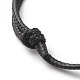 Acrylic Rectangle Beaded Bracelet with Waxed Polyester Cord BJEW-JB08545-02-5