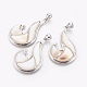 Coquille blanche naturelle nacre gros pendentifs coquille SSHEL-G021-01P-1