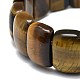Bracelet extensible rectangle en perles d'oeil de tigre naturel BJEW-E379-04-3