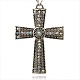 Tibetan Style Alloy Rhinestone Claddagh Cross Big Pendants RB-J128-28AS-1