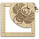 木製角枠かぎ針定規  編み針ゲージ  ビートル  13x13x0.5cm DIY-WH0537-006-1
