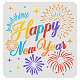 FINGERINSPIRE Happy New Year Fireworks Stencil 30x30cm Large Reusable Christmas Fireworks Drawing Stencil PET Painting Templates Happy New Year Stencil for Wall DIY-WH0172-818-1