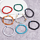 Fibloom 8 pz 8 set di braccialetti elasticizzati con perline rotonde e pietre preziose miste naturali e sintetiche e malocchio BJEW-FI0001-48-5