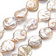 Naturales keshi abalorios de perlas hebras PEAR-S018-06B-2