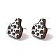Natural Wood Stud Earrings EJEW-C013-01F-2