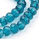 Peacock Blue Imitate Austrian Crystal Faceted Glass Rondelle Spacer Beads X-GR8MMY-69-3