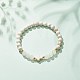 Bracelet extensible en perles de turquoise synthétique (teint) BJEW-JB08287-4