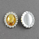 Shining Flat Back Faceted Oval Acrylic Rhinestone Cabochons RB-S020-08-M2-2