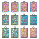 SUNNYCLUE 1 Box 18Pcs Tarot Charms Tarot Card Charm Plating Rainbow Color ouijas Rectangle Flat Alloy The Sun Star Moon Charms for Jewelry Making Charm Amulet Earring Necklace Supplies Adult DIY Craft FIND-SC0003-39-1