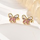 Серьги-гвоздики из нержавеющей стали 304 с эмалью EJEW-B009-17G-5