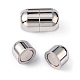 Smooth 304 Stainless Steel Magnetic Clasps with Glue-in Ends STAS-H048-1-1
