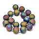 Round Electroplated Natural Druzy Geode Quartz Crystal Beads Strands G-A143B-16mm-03-2