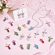SUNNYCLUE 1 Box 60Pcs Angel Charms Angel Beads Beading Guardian Angel Charm Beaded Wings Faceted Glass Charms for Jewelry Making Charm Party Favor Gift DIY Necklace Earring Keychain Craft Mixed Color FIND-SC0004-04-4