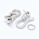 Rhodium Plated Sterling Silver S-Hook Clasps X-STER-I016-120C-P-2