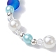 Pulsera elástica de perlas de imitación de plástico abs BJEW-JB09742-01-4