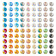 Pandahall 180 Stück 18 Farben transparente galvanisierte Glasperle EGLA-TA0001-19-2