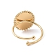Gemma naturale ovale con anello a polsino aperto a stella RJEW-G265-06G-4