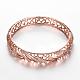 Rose Gold Plated Filigree Brass Cubic Zirconia Hollow Bangles BJEW-BB05661-RG-3