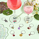 Benecreat 20 pièces 10 styles fleur & abeille & papillon & coléoptère alliage émail balancent verre à vin breloques AJEW-BC0003-17-6