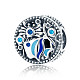 Hollow 925 Sterling Silver Cubic Zirconia Enamel European Style Beads STER-FF0006-05AS-1