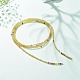 Многослойное женское ожерелье из стеклянных бусин и веревочного узла NJEW-JN03907-2