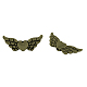 チベットのスタイル合金angelteeビーズ  翼のあるハート  カドミウムフリー＆ニッケルフリー＆鉛フリー  アンティークブロンズ  22x9x3mm  穴：1mm  約869個/1000g TIBEB-5494-AB-NR-1