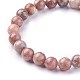 Bracciali elasticizzati in perle di giada naturale con fiori di prugna X-BJEW-F380-01-B08-3