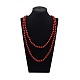 Glass Pearl Beaded Necklaces NJEW-K042-8mm-HD07-1