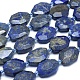 天然石ラピスラズリビーズ連売り  多面カット  オーバル  15~28x12~21x5~9mm  穴：0.6~1.6mm  約14~20個/連  14.7インチ〜15.7インチ（37.5~40cm） G-O179-F07-1