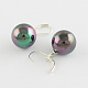 Dyed Shell Round Earrings EJEW-R065-02-2