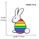 Spilla smaltata di coniglio bandiera orgoglio arcobaleno GUQI-PW0001-037A-1