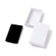 ペーパー スポンジ マット ネックレス ボックス  長方形  ホワイト  8x5x1.7cm  内径：7.2x4.3x1のCM X-OBOX-G018-02C-4