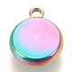 Ion Plating(IP) 304 Stainless Steel Pendant Cabochon Settings STAS-K202-03C-M-2