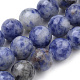 Fili di perline di diaspro punto blu naturale del Brasile, tondo, 8mm, Foro: 1 mm, circa 45~48pcs/filo, 15.7 pollice