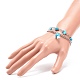 Synthetic Turquoise(Dyed) Chips Beaded Double Line Multi-strand Bracelet BJEW-JB08669-3