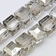 Perles de verre de cristal en forme de cube à facettes brins GLAA-F008-F03-1