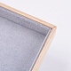 木製のネックレスディスプレイ  ベルベットで覆われた  直方体の  ライトグレー  35x24x3.1cm NDIS-K002-02-3