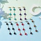 Серьги-гвоздики с подвесками из смешанных натуральных и синтетических драгоценных камней EJEW-JE05671-2