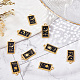SUNNYCLUE 1 Box 30Pcs Star and Moon Charms Gold Plated Tarot Card Style Enamel Star Charms Rectangle Black Space Charms for Jewelry Making Charms Halloween Necklace Bracelet Earrings Women DIY Crafts ENAM-SC0002-80-4
