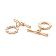 Brass Micro Pave Clear Cubic Zirconia Toggle Clasps KK-S356-500G-NF-2