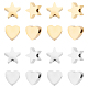 DICOSMETIC 16Pcs 2 Style 2 Colors Stainless Steel Heart Beads Star Beads Small Hole Beads Metal Spacer Beads Loose Beads for Jewelry Making DIY Findings STAS-DC0001-97-1