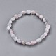 Bracelets extensibles en perles de kunzite naturelles BJEW-K213-27-2