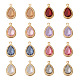 Cheriswelry 48pcs 8 couleurs pendentifs en strass en résine à facettes RESI-CW0001-18-1