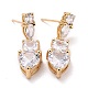 Heart Sparkling Cubic Zirconia Dangle Stud Earrings for Her ZIRC-C025-15G-1