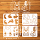 FINGERINSPIRE 4 pcs Easter Bunny Painting Stencil 8.3x11.7inch Reusable Cute Rabbit Pawprint Pattern Drawing Template Jumping Rabbit Decoration Stencil for Painting on Wood Wall Paper Furniture DIY-WH0394-0204-2