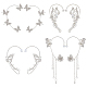 Anattasoul 4 paio di orecchini con polsini in strass in lega di farfalla stile 4 EJEW-AN0003-81-1