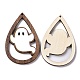 Thème halloween simple face imprimé bois de tremble gros pendentifs WOOD-G015-05I-2