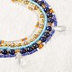 Perles de verre scintillantes 5 bracelet de cheville superposé AJEW-SW00006-03-2