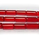 Rouge transparent tube de verre perles brins X-GST11-1